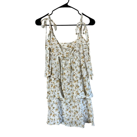 REFORMATION Avni Floral Ruffle Mini Dress - Picture 3 of 11